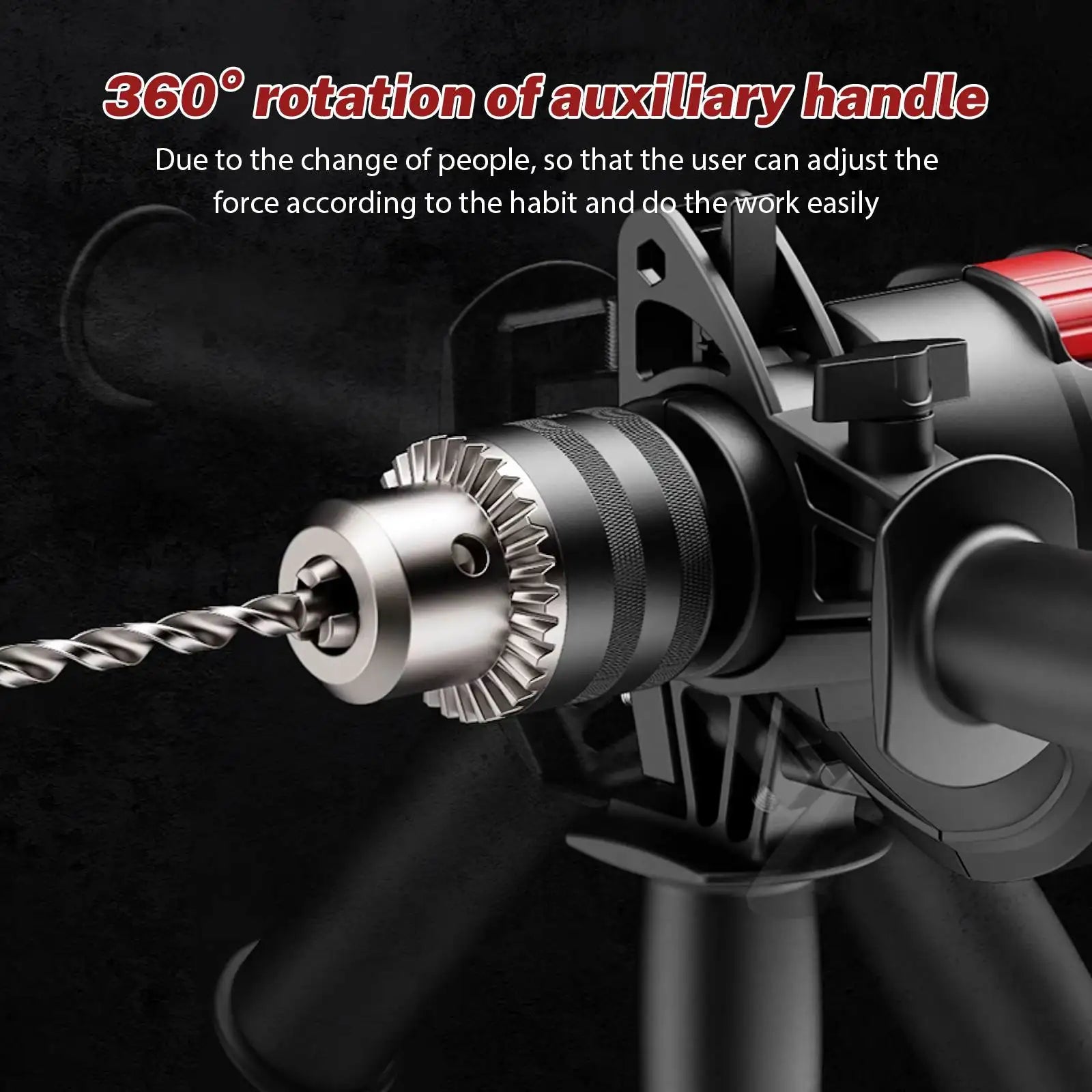 780W Electric Hammer Drill 13mm Variable Speed Corded Impact Drill, Dual Mode Drill Driver for Concrete, Wood, Steel with Auxiliary Handle Hole Drilling Power DIY Tools