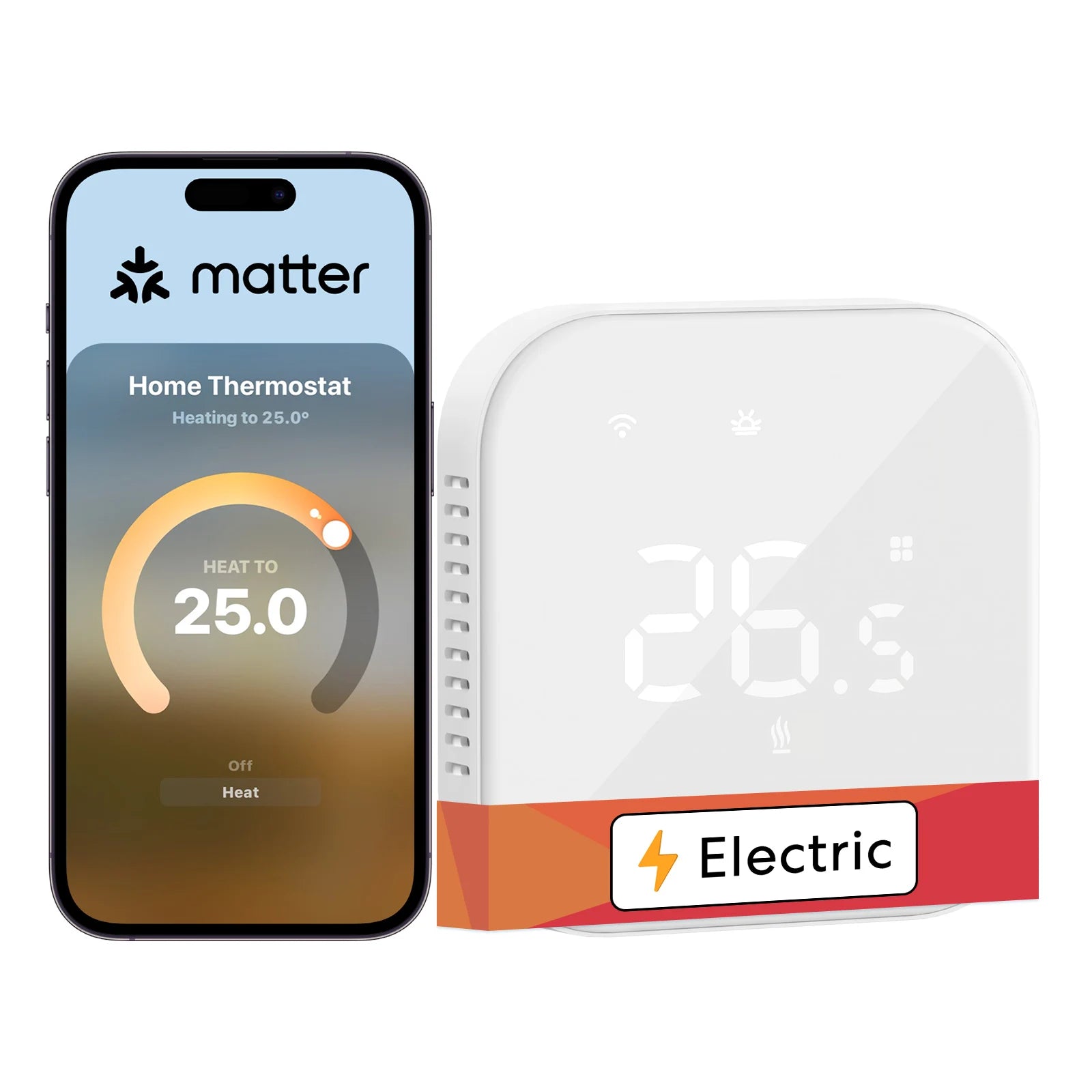 Meross Matter EU Version Thermostat MTS215/MTS215B for Electric or Boiler/Water Heating System Works with Homekit Alexa