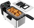 Electric Deep Fryer with Basket, 3.2QT Stainless Steel Countertop