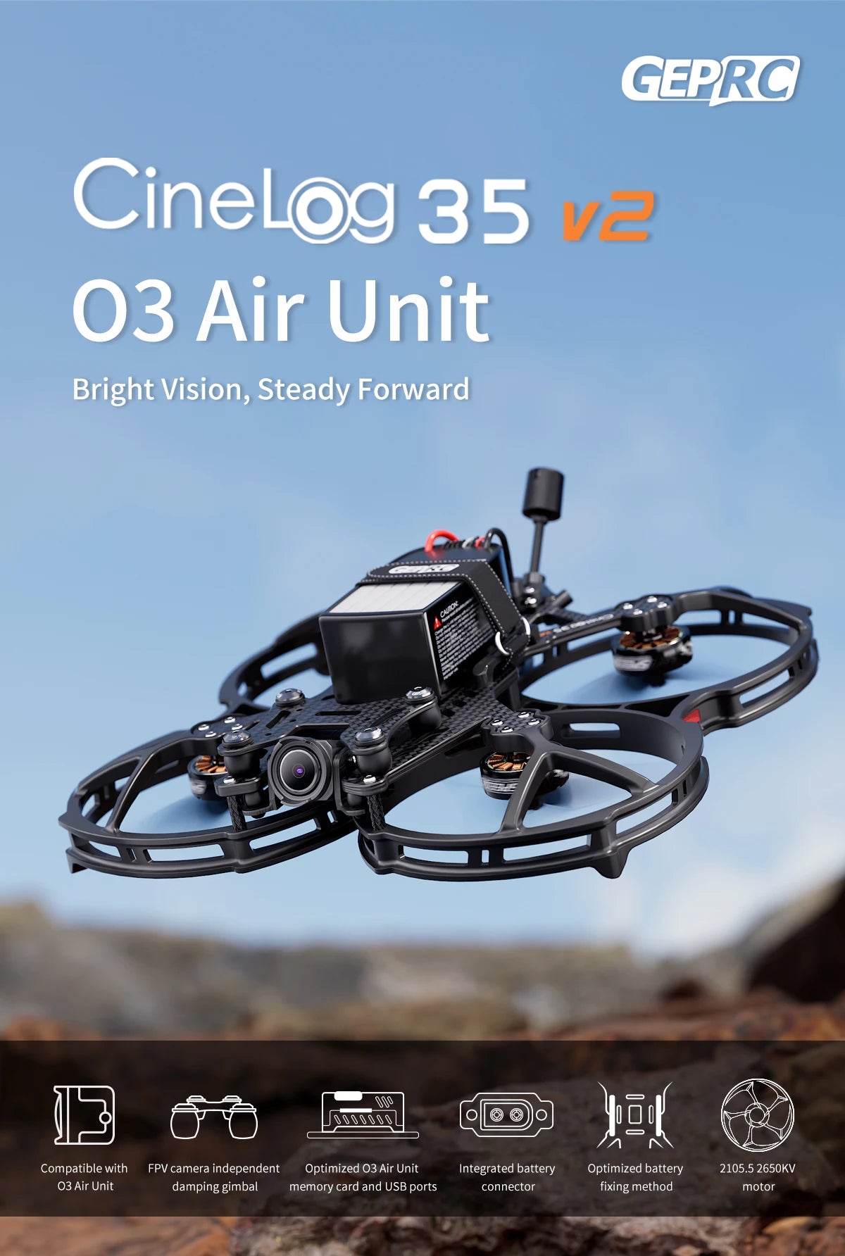 GEPRC Cinelog35 V2 Analog 6S FPV Drone for Freestyle Cinematography Tidesmit