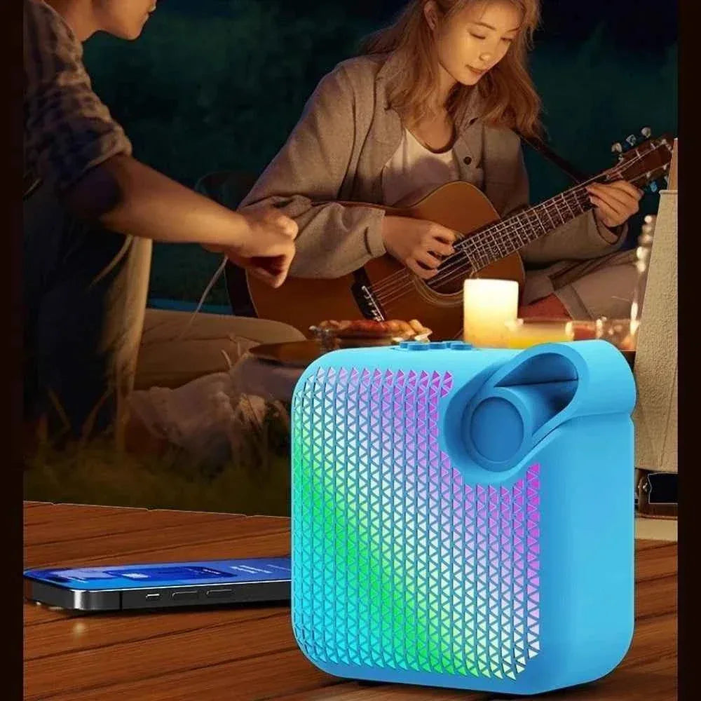 Portable Bluetooth Speaker with RGB LED and Bass Boost - Blue My Store