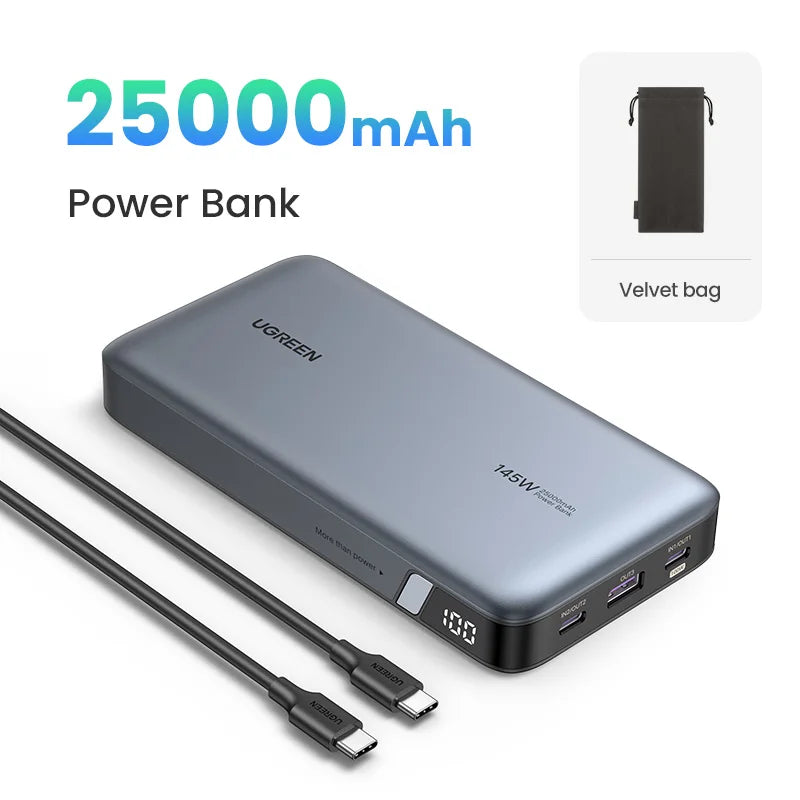 140W Portable Charger: 25000mAh PD 3.1 High Capacity Power Bank 25000mAh Tidesmit