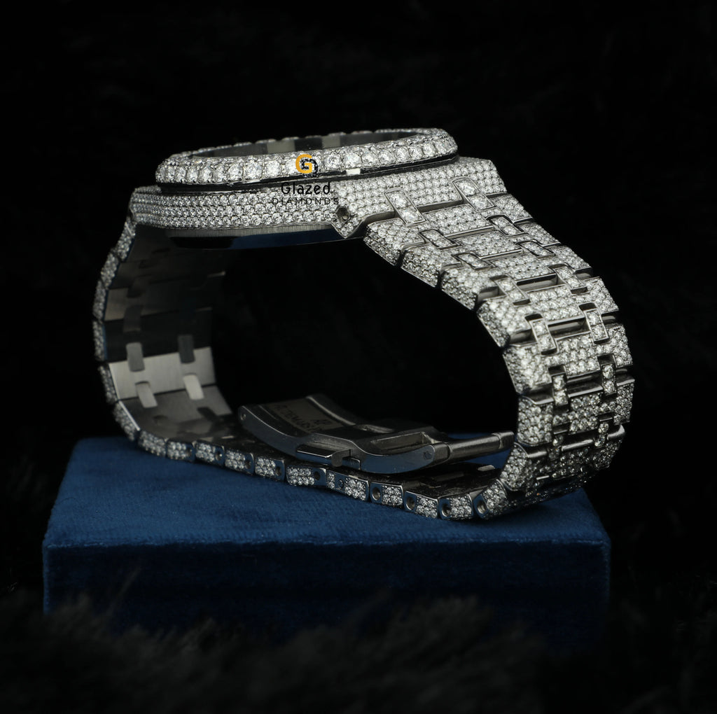 Discover the Epitome of Luxury in Custom High Quality Stainless Steel Mens Chronograph Moissanite Diamond Watch With VVS Clarity