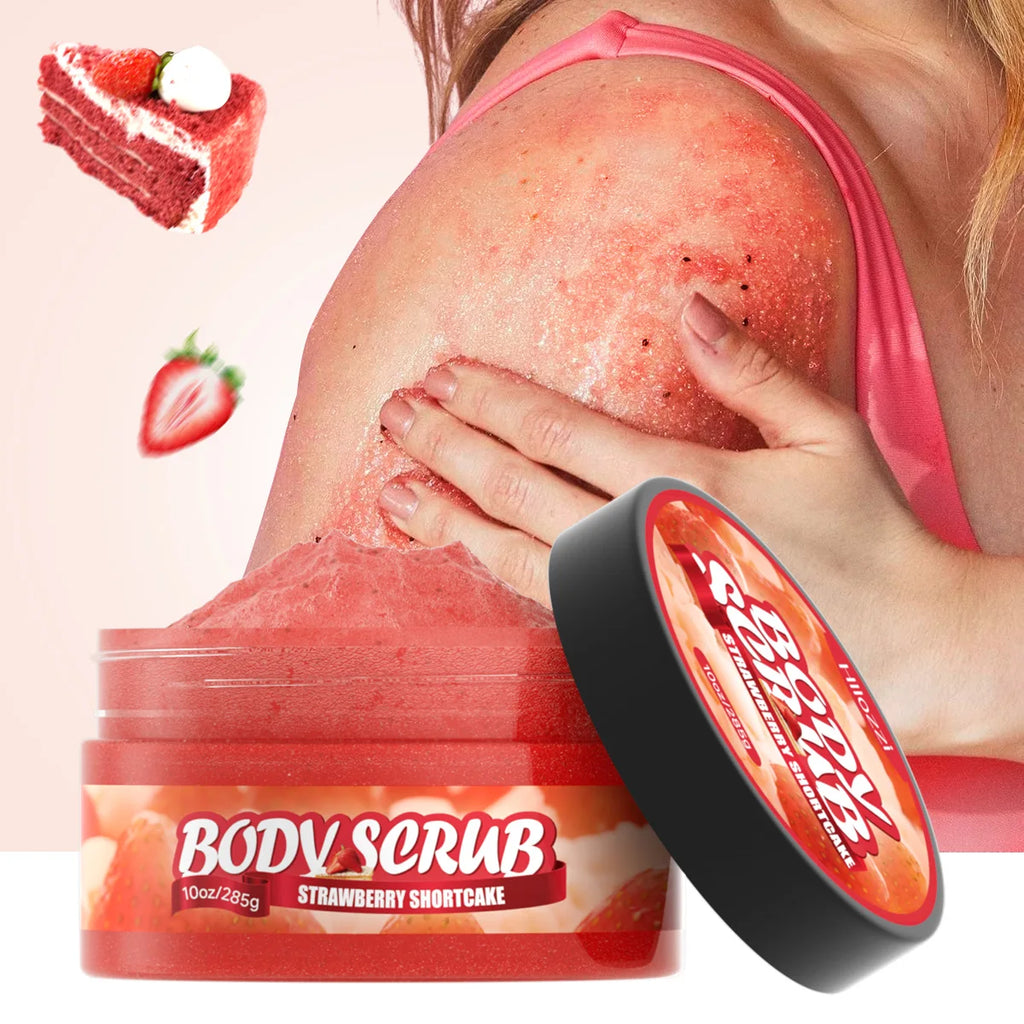 Strawberry Body Scrub 285g | Natural Exfoliating Face Moisturizer Scrubs Treatments Tidesmit