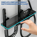 Bathroom Shower System Adjustable Temperature Black Tempered Glass Shower Set Digital Display Ambient Light Copper Mixer Shower
