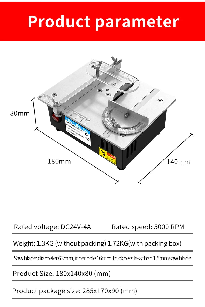 Mini Table Saw Electric Small Bench Saws Desktop Saw Household DIY PCB Model Cutting Tool Woodworking Lathe Machine 63mm Blade