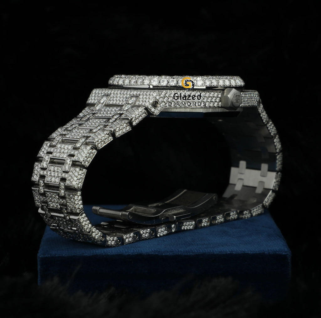 Discover the Epitome of Luxury in Custom High Quality Stainless Steel Mens Chronograph Moissanite Diamond Watch With VVS Clarity