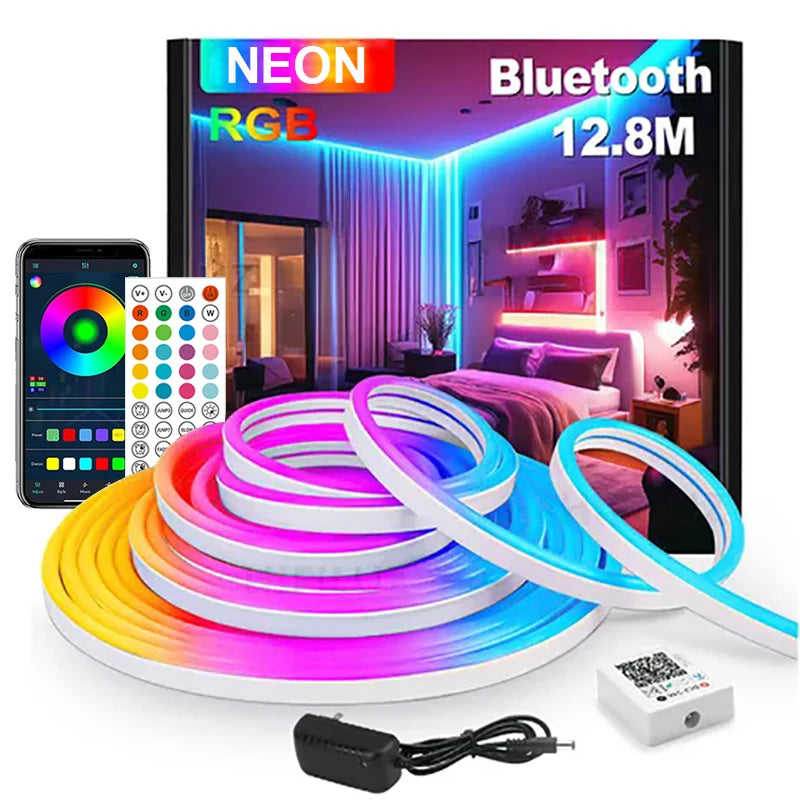 DC24V RGB LED Neon Rope Lights App Remote Control Waterproof Neon Light Strip Flexible Led Strip Lights for Indoor Outdoor Decor