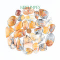 Loose yellow-orange jasper cabochon gemstones, natural flat-back mix