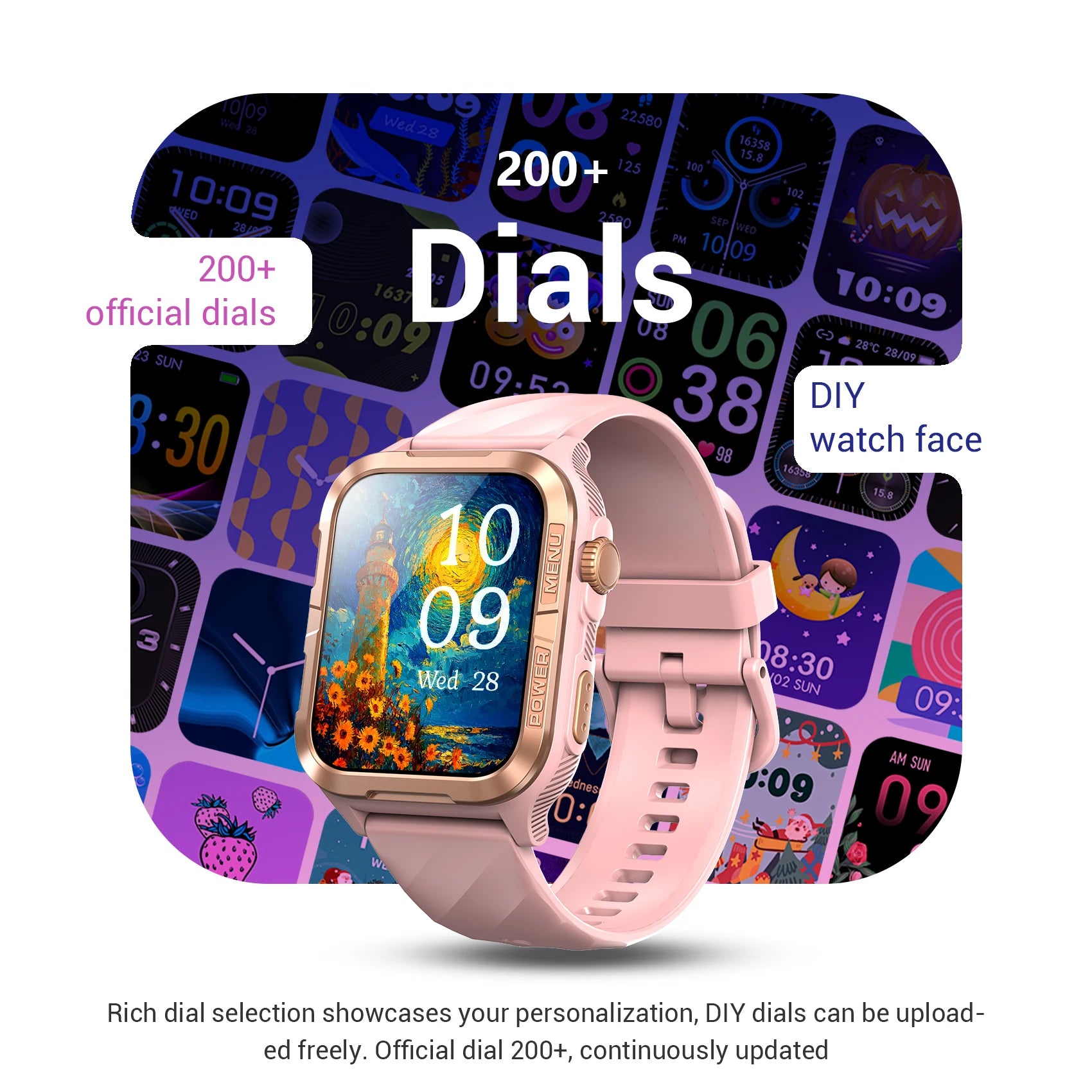 Blackview 1.83'' Smartwatch Waterproof TFT Display Smart Watch with Message Call Sleep GPS LED Light for Men Women W10 Pro