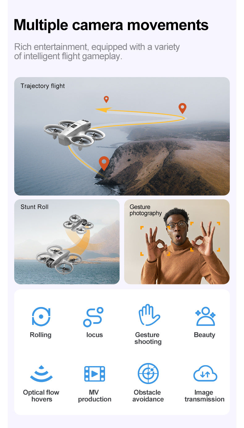 Mini 4K Camera Drone - Foldable Obstacle Avoidance Quadcopter Tidesmit