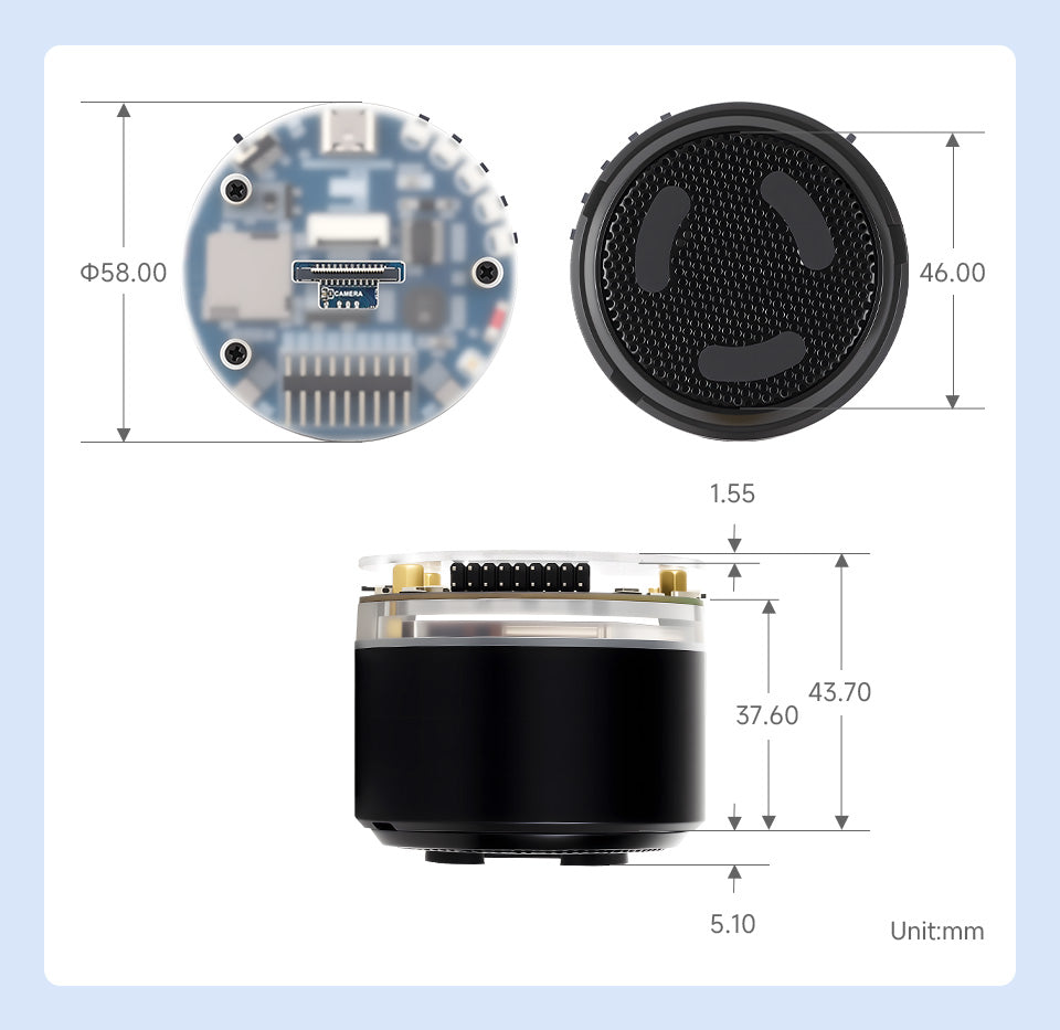 ESP32-S3 AI Smart Speaker Development Board, Onboard Dual Digital Microphone Array, Supports Noise Reduction, Echo Cancellation