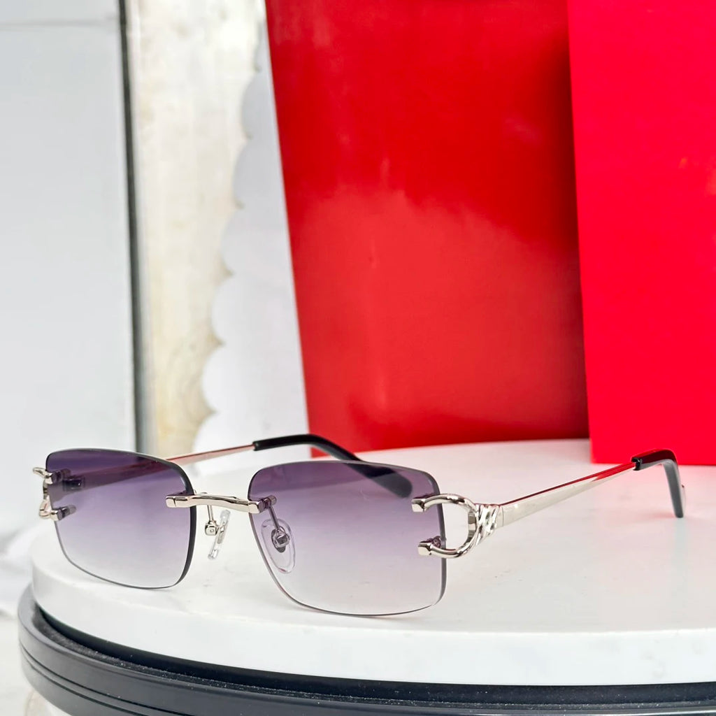 Luxury CT LOGO Rimless Sunglasses Gold Shades for Fashion Enthusiasts UV Protection Eyewear for Daily Commute Party Vacation
