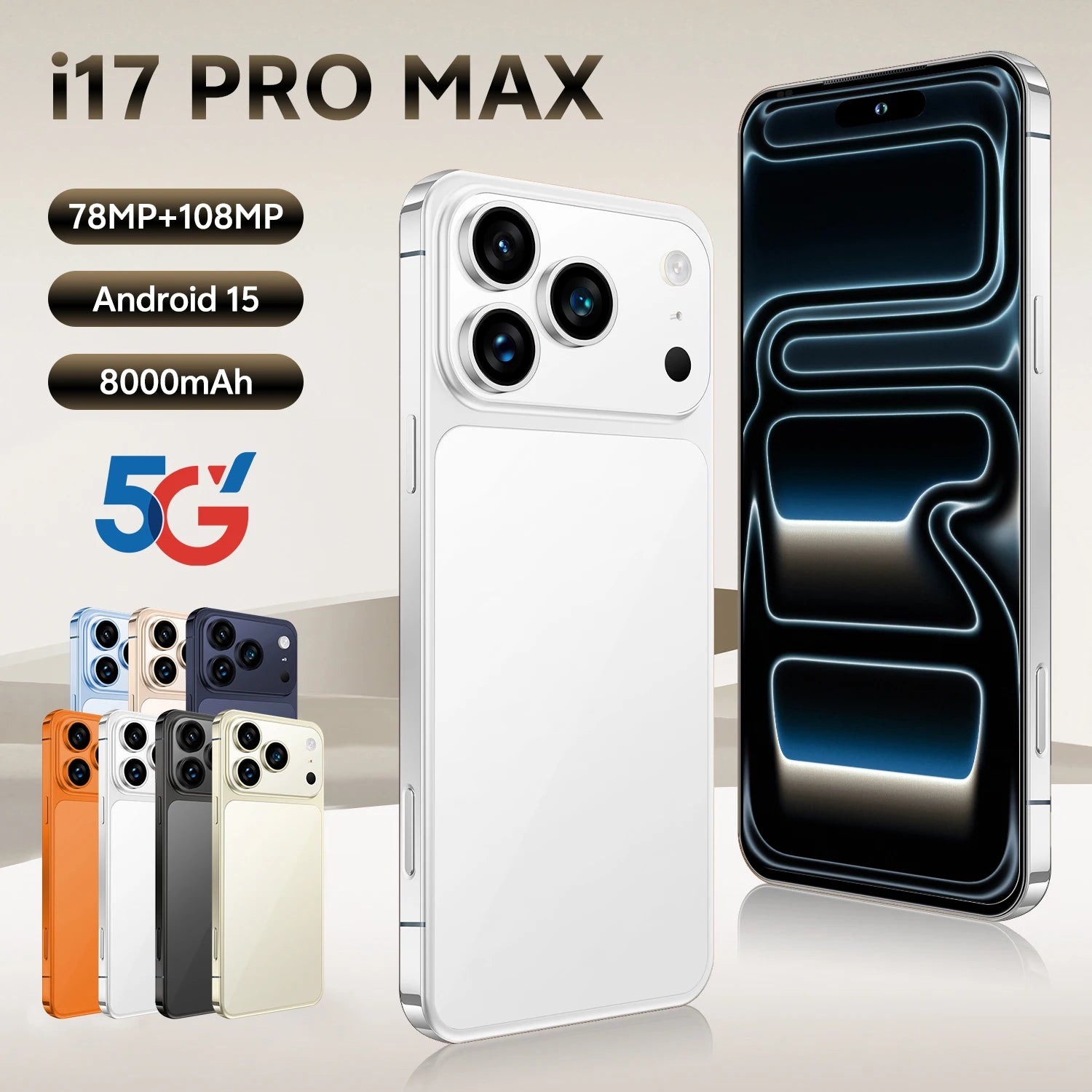 4G Smartphone 7.3 Inch AMOLED 1TB Storage - Tidesmit Essential Series White 16g 1TB Tidesmit