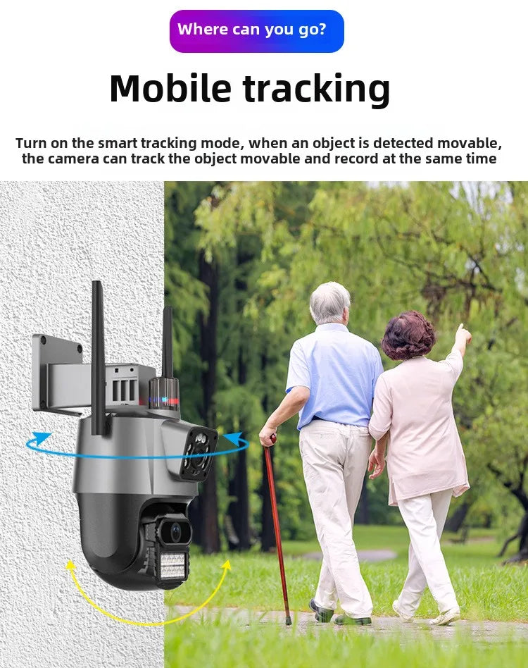 ICSEE P11 8mp 4K wireless wifi camera home security HD network monitor video outdoor dual lens waterproof 6MP 3K ip ptz camera Tidesmit