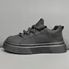 Luxury High-end Thick-soled Men's Shoes 2025 Spring New Model Artificial Pu Breathable Lace-up White Sneakers Popular Online