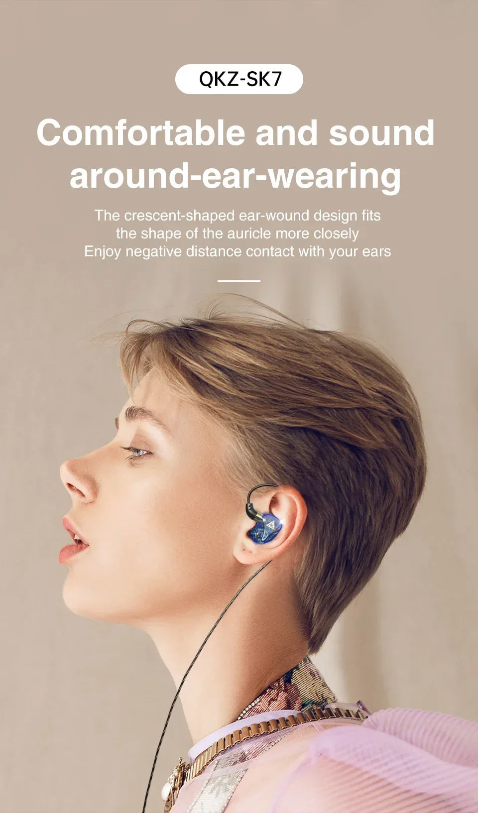 QKZ AK6 SK7 Copper Driver HiFi Wired Earphone with MIC Sport Running Headphones Bass Stereo Headset Music Earbuds fone de ouvido Tidesmit