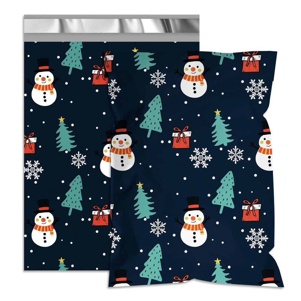 Poly Mailers 6x9 Inch 100Pack  Deep Blue Snowman Shipping Bags, 2.4mil Thickness Waterproof and TearResistant Mailing Envelope