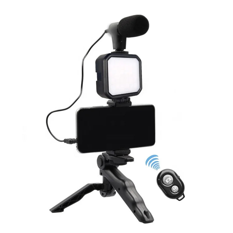 Factory Hot Selling Vlogging Lights Ring With Remote Youtube Camera Light and Microphone Kit 6 in 1 Vlogging Kit Tidesmit