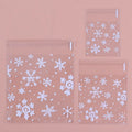 100 Counts Snowflake Treat Bags Self Adhesive Cookie Bags Resealable Cellophane Treat Bags