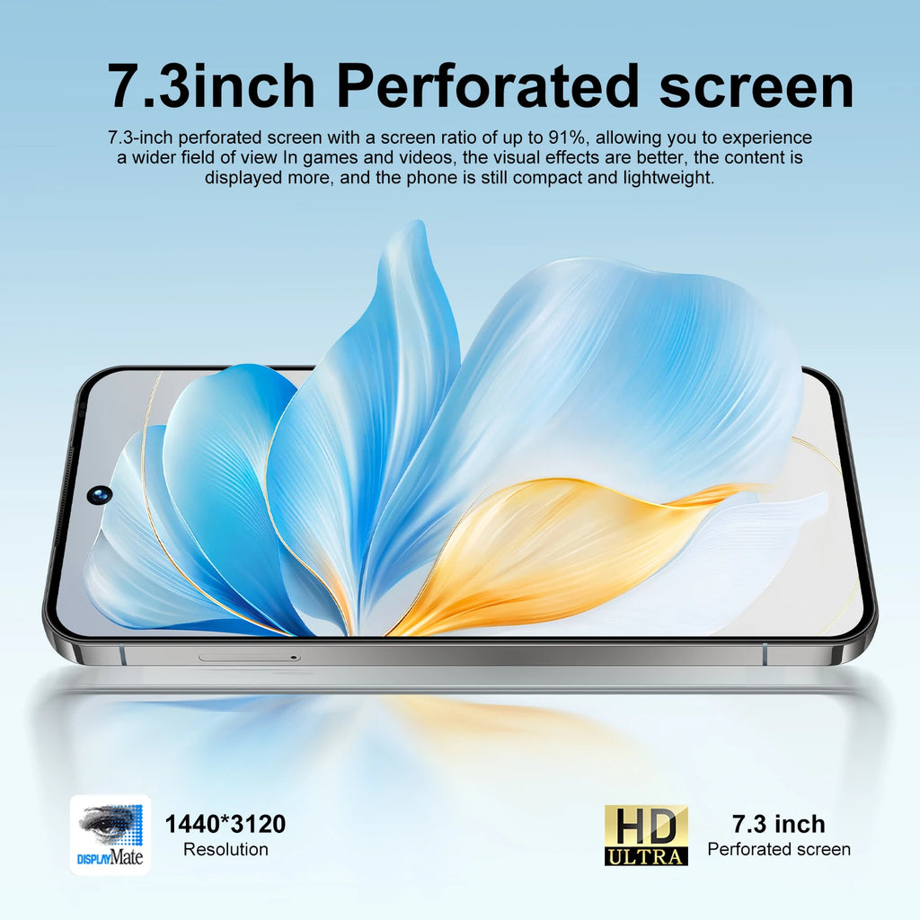 5G Smartphone 7.3 Inch AMOLED 16GB RAM 1TB Storage Unlocked Mobile Tidesmit