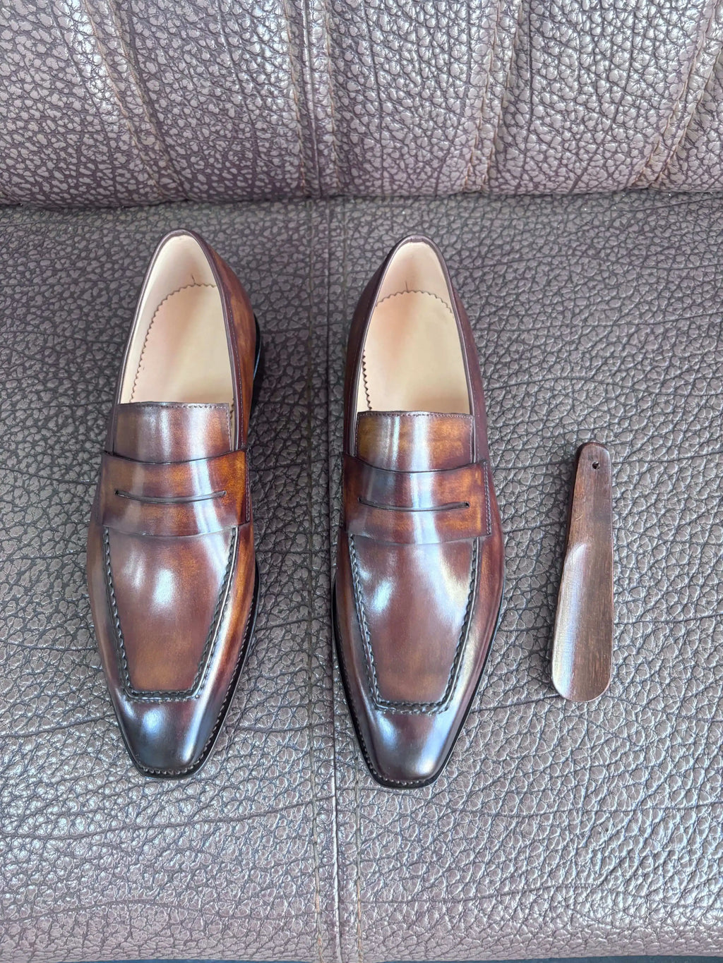 Special Offer Size 42 Luxury Office Shoes Goodyear Handmade Penny Loafers Wedding Party Shoes Blake Oxford Men's Dress Shoes