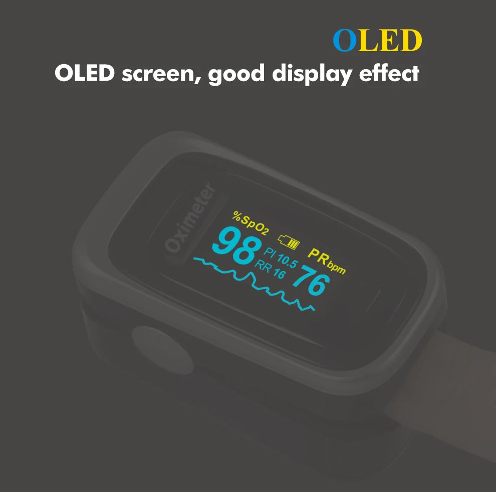JianyouCare Finger Pulse Oled Oximeter Portable RR Blood Oxygen Saturation Meter Respiratory Rate Oximetro De Dedo Pulsioximetro