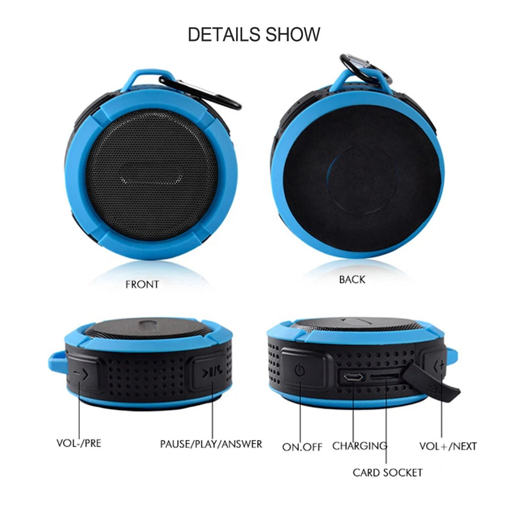 Bluetooth Speaker -New C6 Active Wireless Speaker Mobile Phone Waterproof with Microphone MP3 Music BT Shower Speaker Support Tf Card