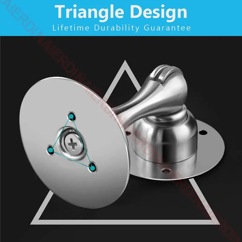 NAIERDI 304 Stainless Steel Door Stopper,Magnetic Door Stop,Door Catch,Nail-free Screws for Stronger Mount,Furniture Hardware