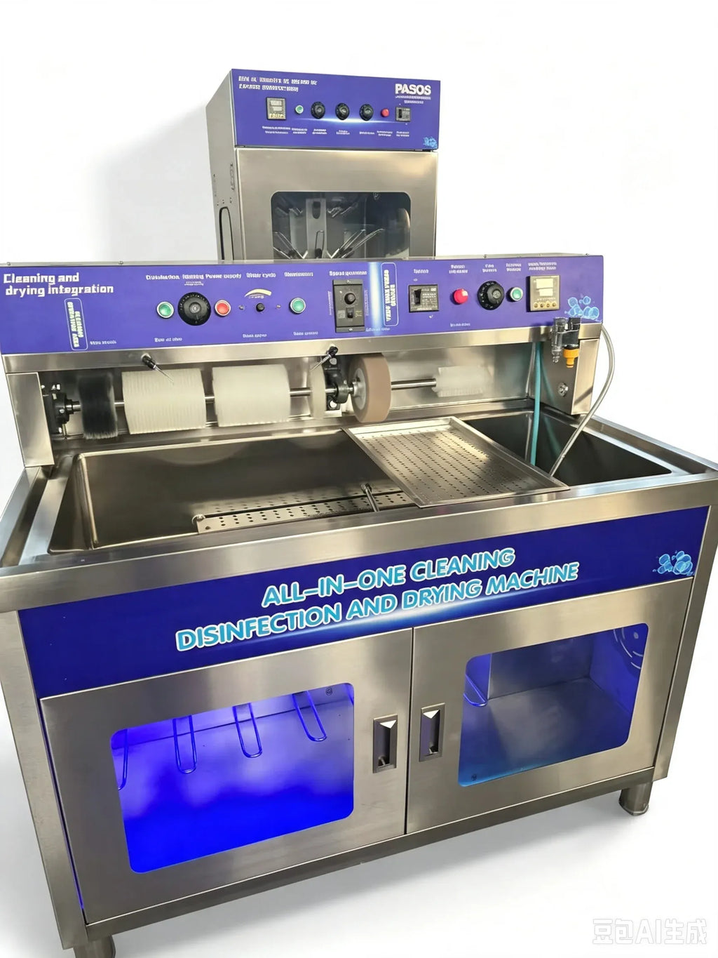 Commercial Shoe Washing Machine and Dryer with Stainless Steel Housing