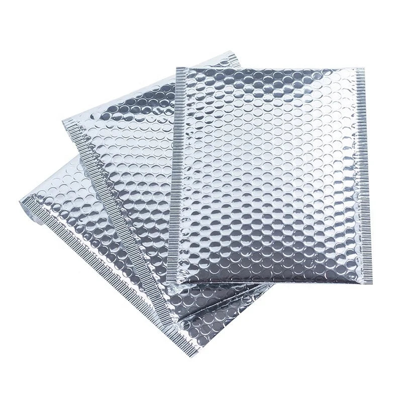 Dark silver/gray padded bubble mailer envelope, opaque, tear-resistant