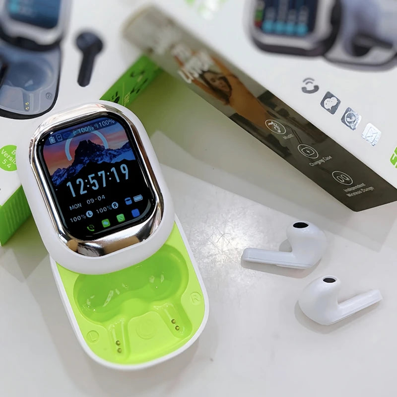 New SE-ONE ENC Tws Earbuds HD LCD Touch Screen True Wireless Sports Earphones & Headphones with Message Receiving and Dial Tidesmit