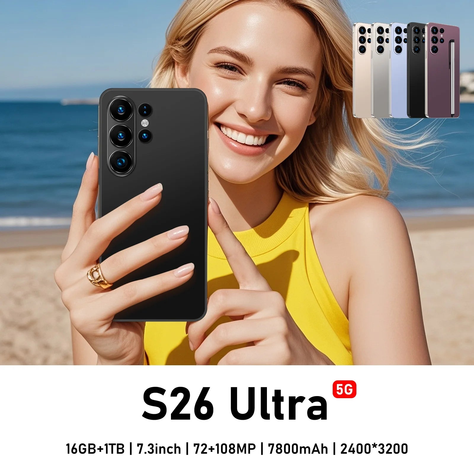 Tidesmit 5G Smartphone: 7.3-Inch AMOLED, 16GB RAM, 256GB Storage Tidesmit