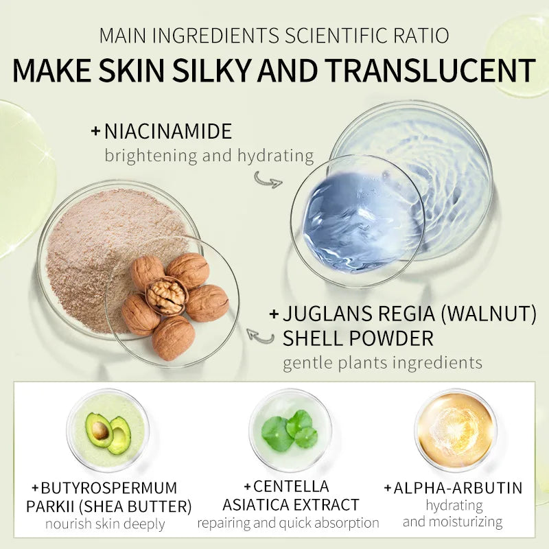 Shea Butter Exfoliating Face Scrub & 5-Piece Gel Skin Care Set Scrubs Treatments Tidesmit