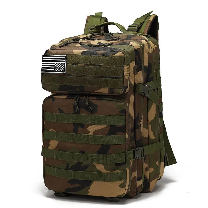 Large Capacity 45L Liters Oxford Waterproof Tactic Fitness Backpack Premium Molle Tactical Gym Trekking Backpack Green Jungle 45 Liters Tidesmit