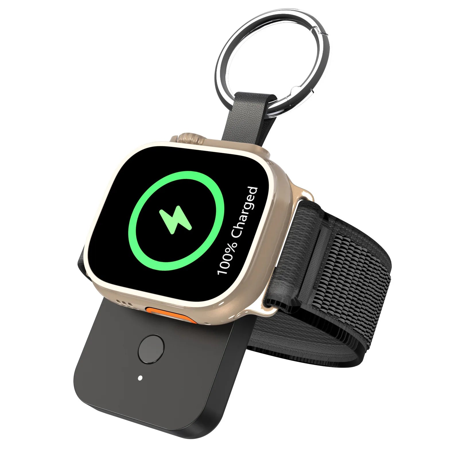 Power bank charger-KC Certified V9 Portable 1000MA Magnetic Watch Power Bank High Capacity 5W Keychain Watch Wireless Charging Power Bank Tidesmit