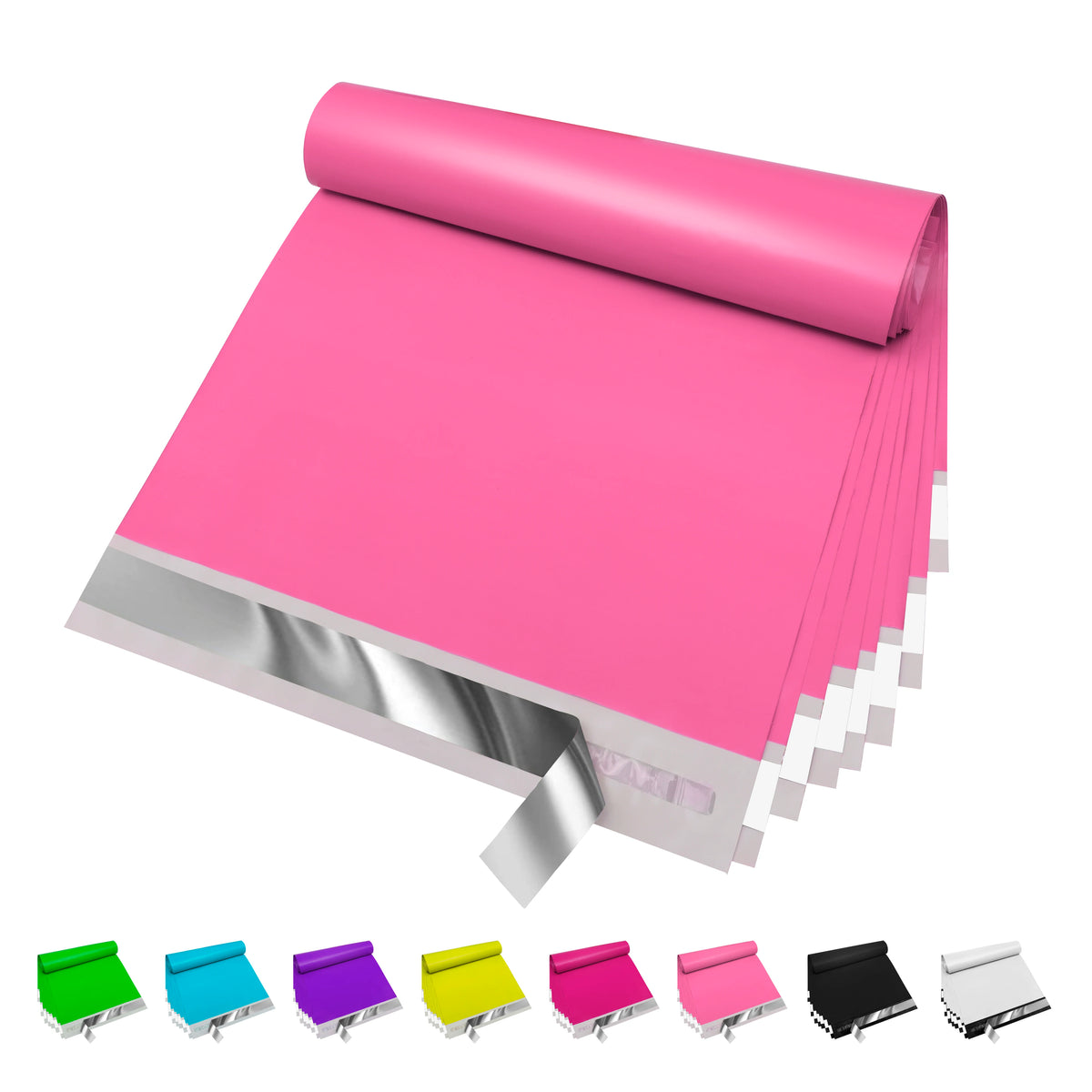 10x13 Inch Pink Biodegradable Poly Shipping Bags 100 Pcs Self-Sealing Waterproof Courier 2-Day 5-Day Delivery for Apparel