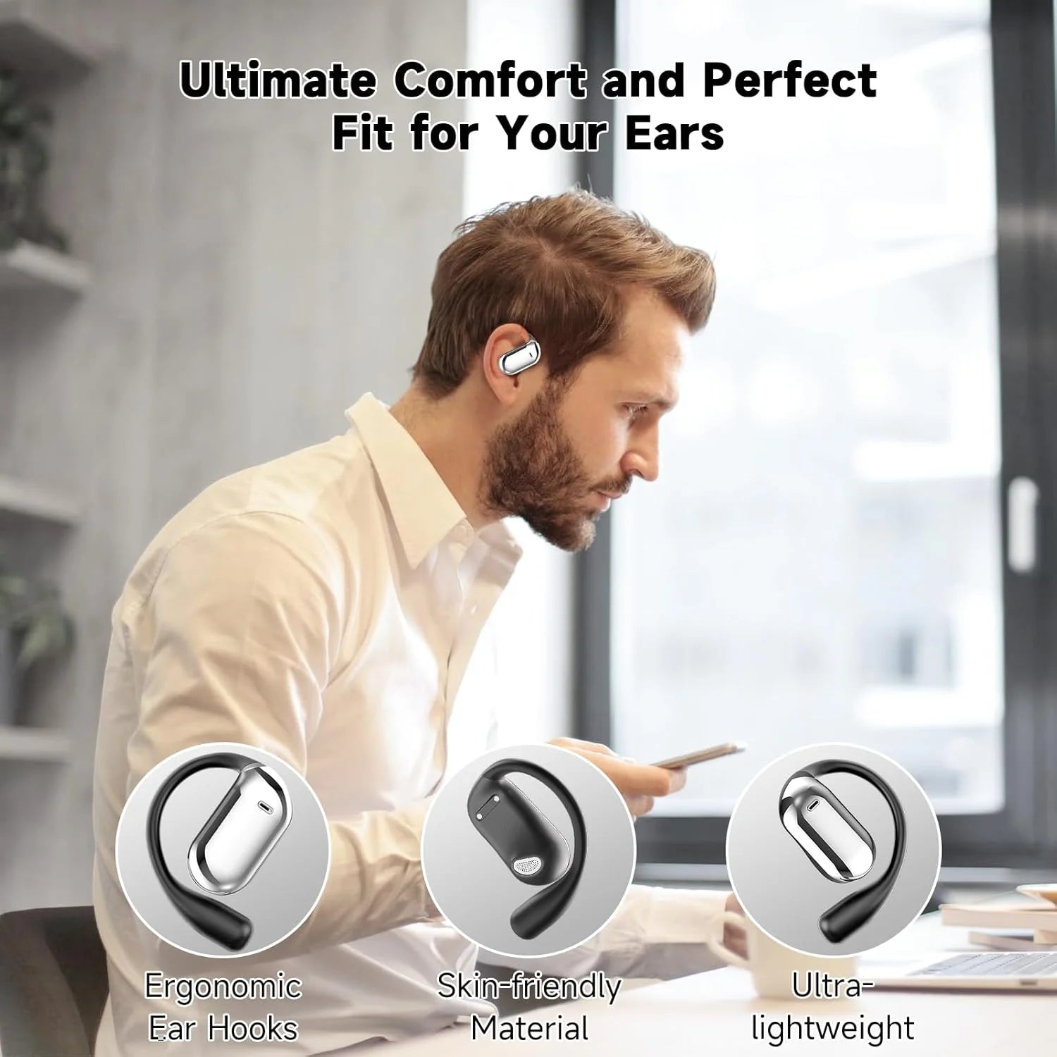 YYK-Q16S OWS Air Conduction Ear Hook Sports Earphones HIFI Sound Quality True Wireless Earbuds with 500mAh Mini Charging Case Tidesmit