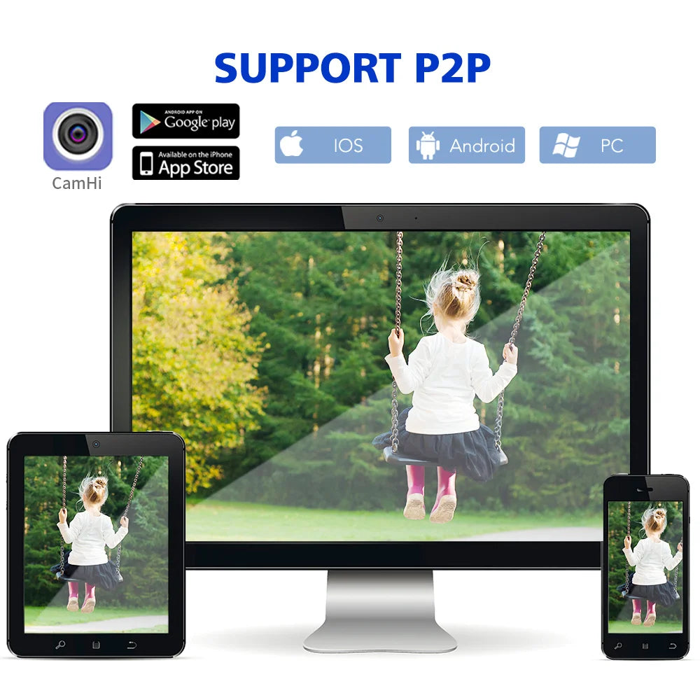 5MP WiFi/4G/POE PTZ IP Camera AI AUTO Tracking 30X Two Way Audio Colorful Night Vision IR 80m Security  CCTV Camera P2P CamHi