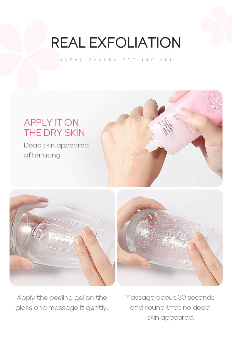 Sakura Exfoliating Face Scrub Gel - Deep Pore Cleanser for Smooth Skin Scrubs Treatments Tidesmit