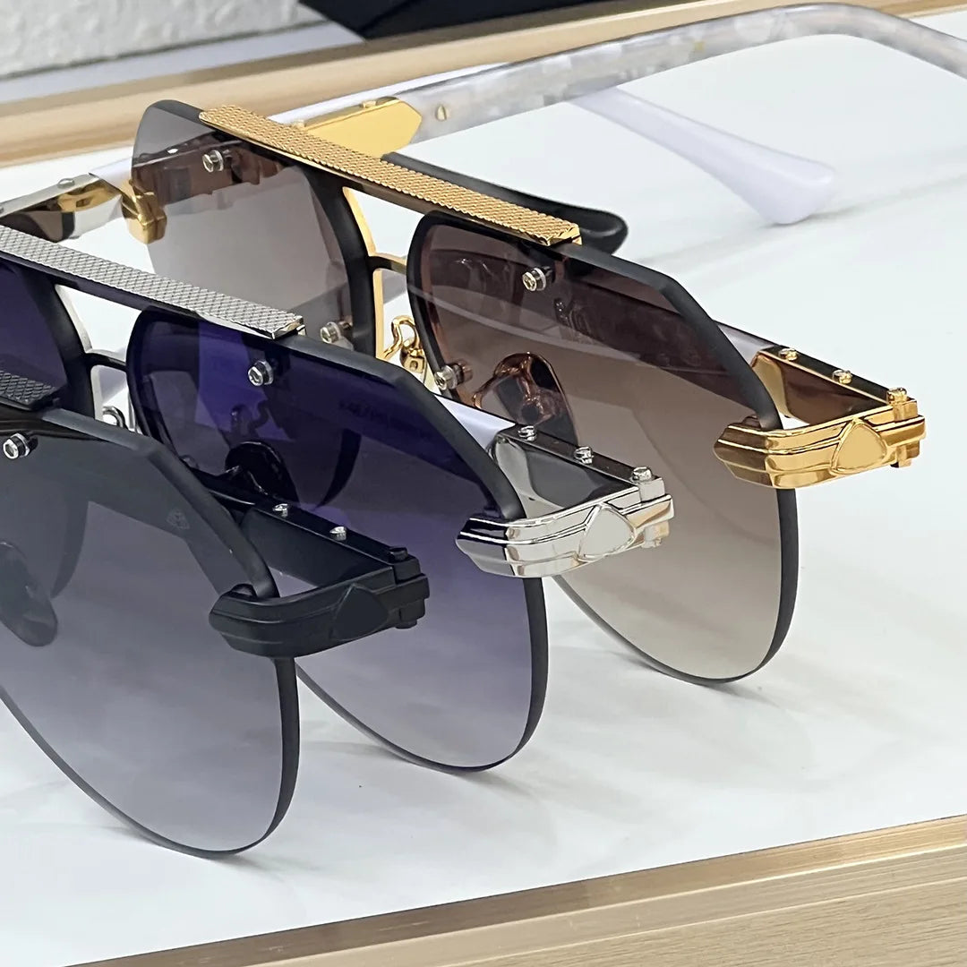 BIZSTER Luxury Frameless Fashion Toad Shaped Sunglasses UV400 Optical Casual Unisex Outdoor Use Model 6024