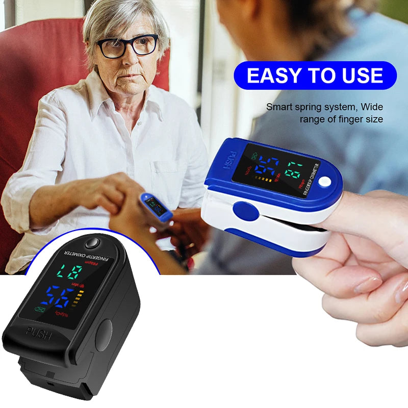 Fingertip Pulse Oximeter SpO2 Monitor Oxygen Saturation Monitor Pulse Rate Measuring Gauge Device Heart rate monitor