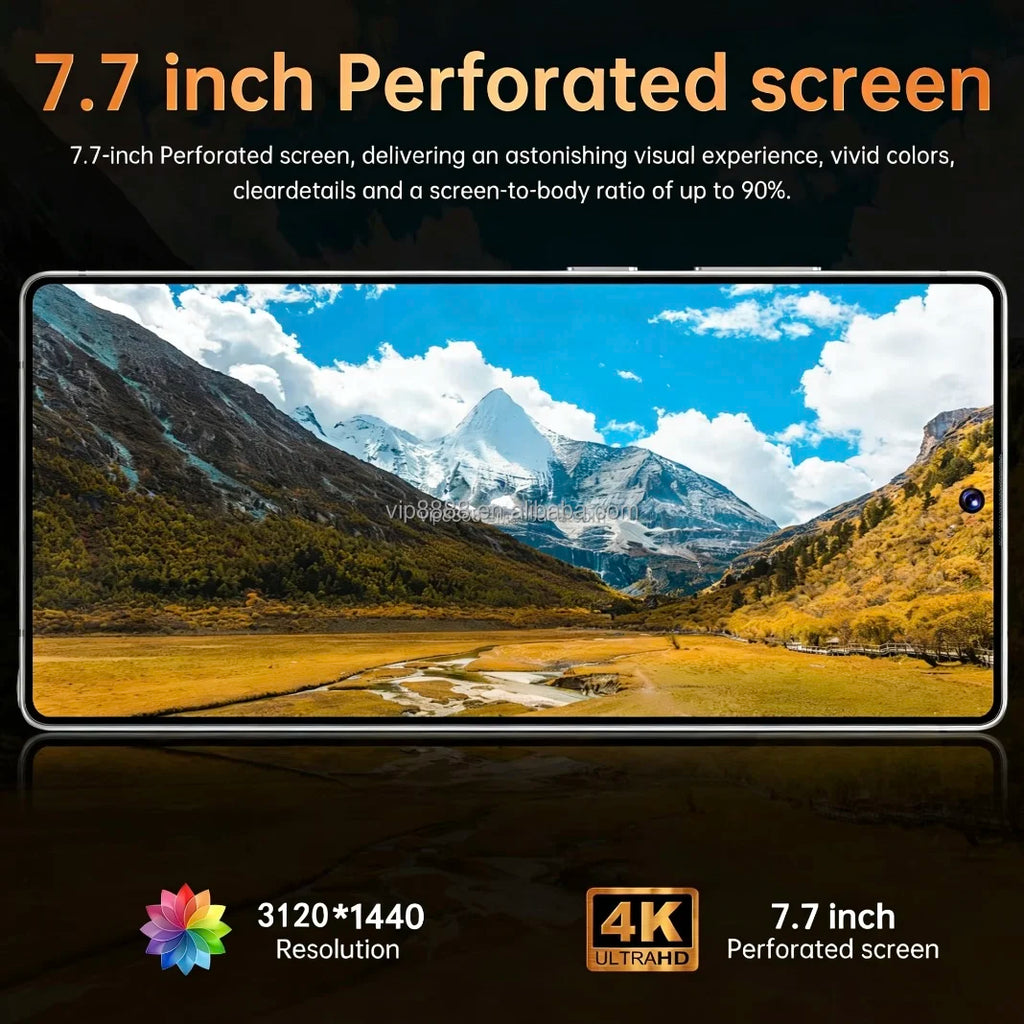 Tidesmit S26 Ultra 7.7 inch smartphone with S-Pen, 22GB RAM, 2TB storage, and 5G Android 15 big screen performance.
