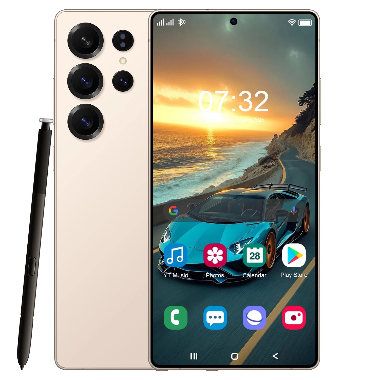S25 Ultra 5G Smartphone 512GB - 8800mAh Dual SIM Unlocked Gold 12g 512 GB Tidesmit