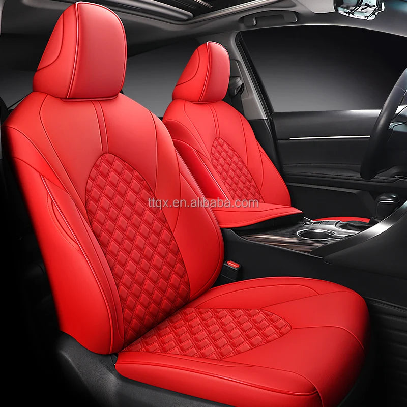 Customized Car Seat Covers Leather Car Accessories Waterproof Car Seat Protector 2018-2024 Full Set Luxury for Toyota Camry