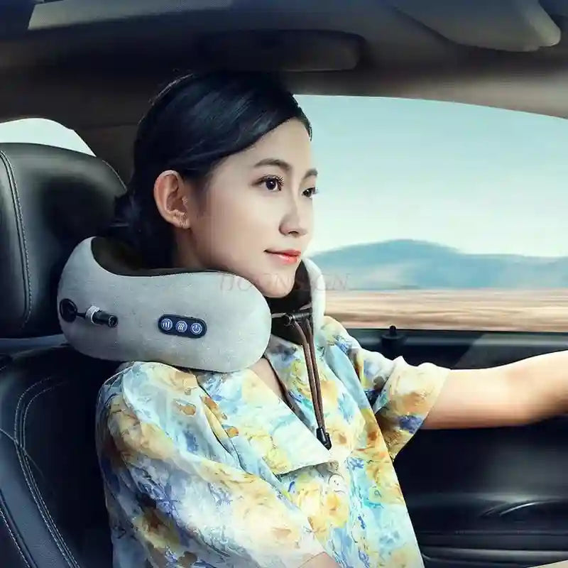 Electric Neck Massager - Portable Heat Therapy U-Shaped Pillow Back Massage Instrument Tidesmit
