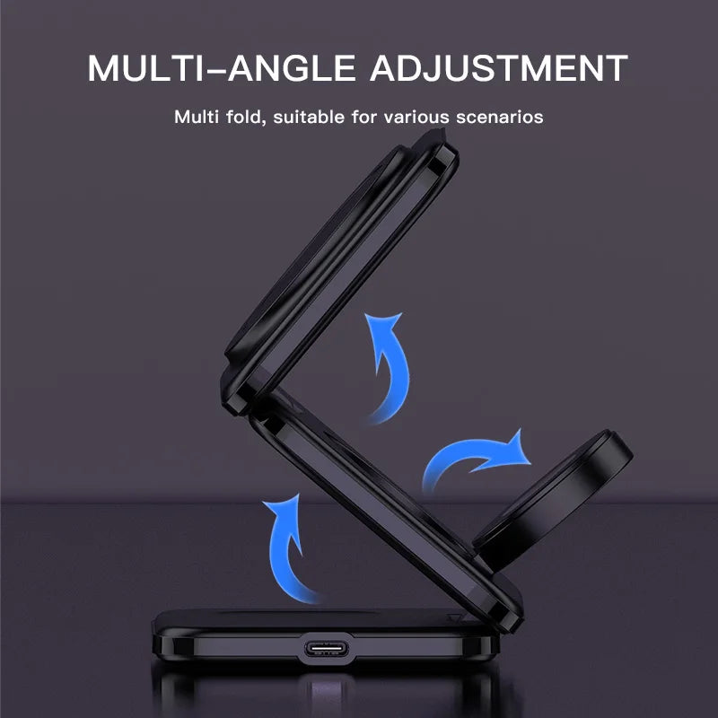 Custom Travel Station for iphone 15 Pro Max Foldable Power Bank Strong Magnetic New Multifunctional 3 in 1 Wireless Charger Tidesmit