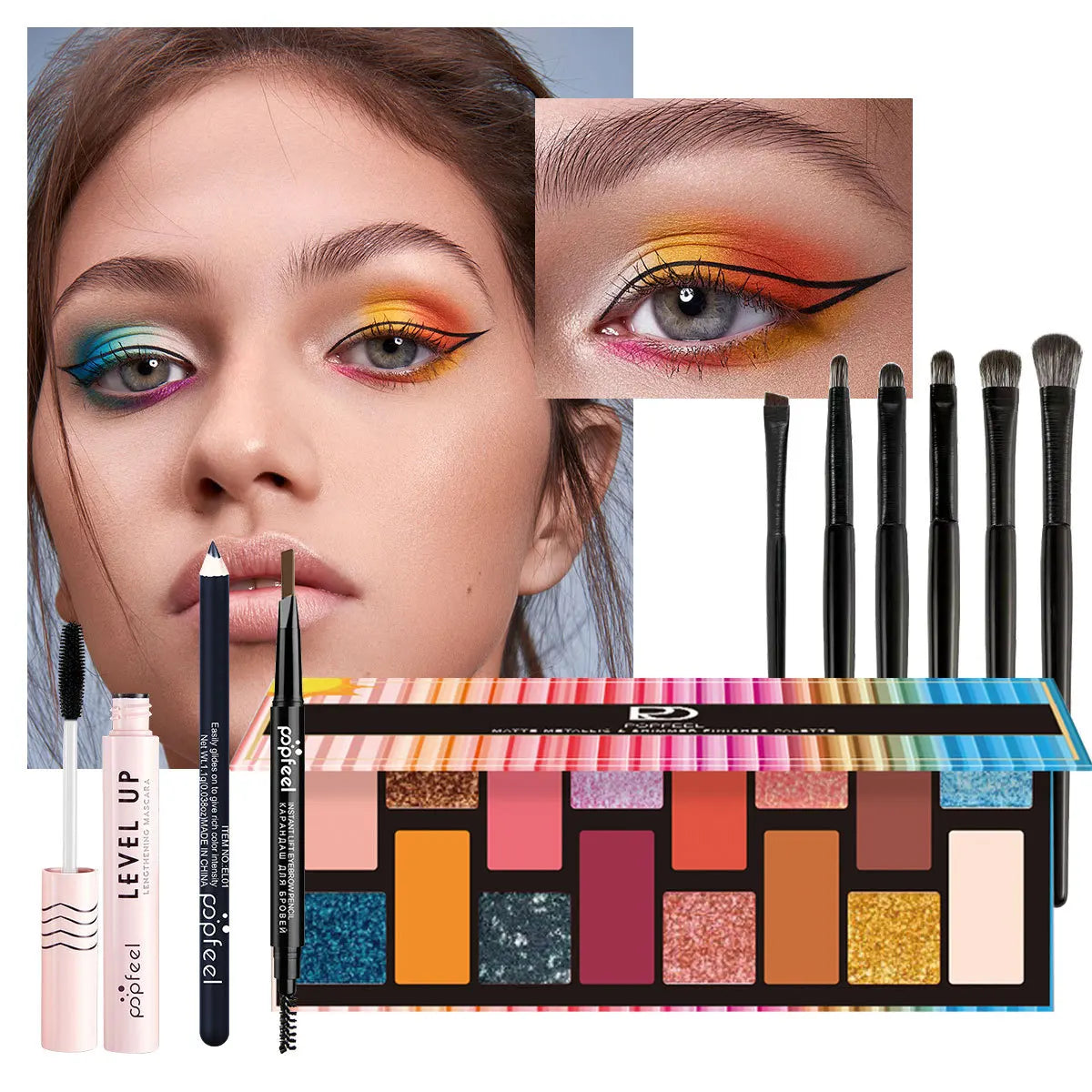 Wholesale Cheap and Good17 Styles Makeup Set Eyeshadow Lipstick Eyebrow Pencil Lip Gloss Makeup Brush Cosmetics Kit ALIBABA Tidesmit
