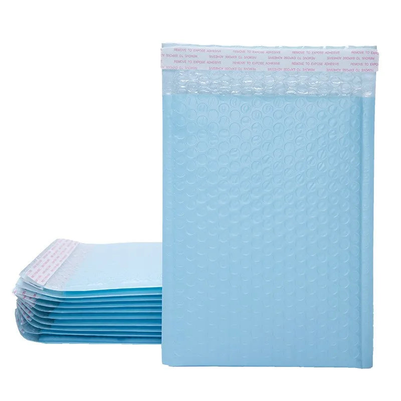 Shiny Blue Holographic Bubble Mailer Resealable Shipping Bags for Couriers Poly Material Plain Envelope for Gift Wrapping