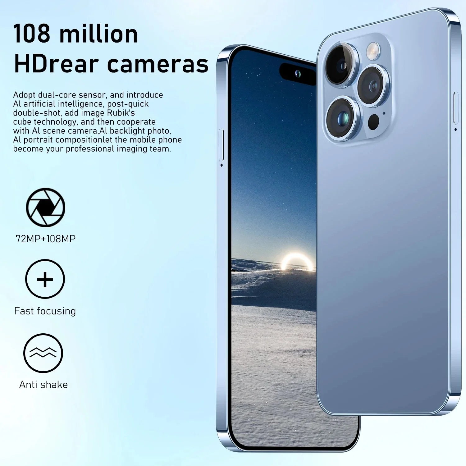 Unlocked Phone 15 Pro Max 8GB+512GB Dual Sim Card 4G 5G Smartphone 6.8 Inch OLED Screen I 15 Phone 15 Pro Max Smart Phone logo - Tidesmit